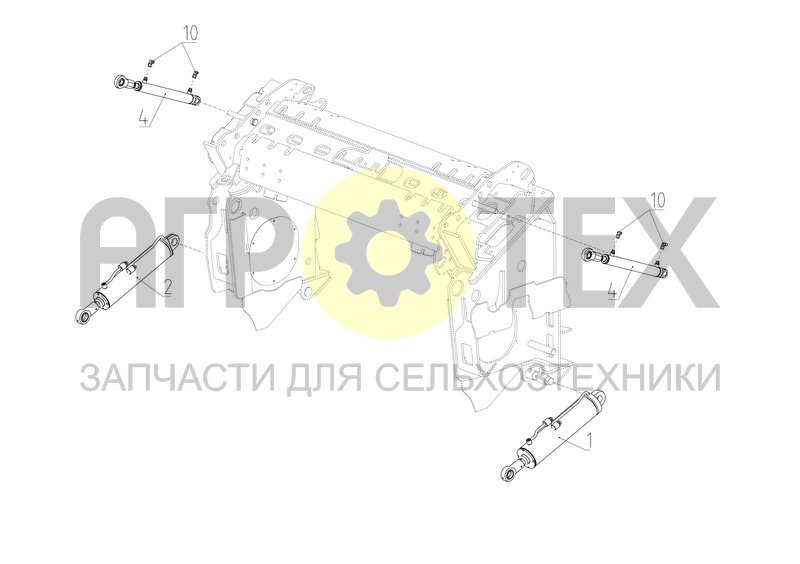 Чертеж Установка гидроцилиндров механизма навески (КСУ-2.09.73.130)